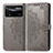 Leather Case Stands Fashionable Pattern Flip Cover Holder for Xiaomi Poco X4 Pro 5G Gray