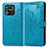 Leather Case Stands Fashionable Pattern Flip Cover Holder for Xiaomi Redmi 10 India Blue