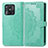 Leather Case Stands Fashionable Pattern Flip Cover Holder for Xiaomi Redmi 10 India Green