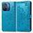 Leather Case Stands Fashionable Pattern Flip Cover Holder for Xiaomi Redmi 12C 4G Blue