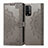 Leather Case Stands Fashionable Pattern Flip Cover Holder for Xiaomi Redmi 9 Power Gray