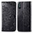 Leather Case Stands Fashionable Pattern Flip Cover Holder for Xiaomi Redmi 9A Black