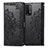Leather Case Stands Fashionable Pattern Flip Cover Holder for Xiaomi Redmi 9T 4G Black