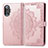 Leather Case Stands Fashionable Pattern Flip Cover Holder for Xiaomi Redmi K40 Gaming 5G Rose Gold