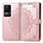 Leather Case Stands Fashionable Pattern Flip Cover Holder for Xiaomi Redmi K50 5G Rose Gold