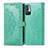 Leather Case Stands Fashionable Pattern Flip Cover Holder for Xiaomi Redmi Note 10 5G Green