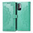 Leather Case Stands Fashionable Pattern Flip Cover Holder for Xiaomi Redmi Note 10 JE 5G Green