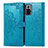 Leather Case Stands Fashionable Pattern Flip Cover Holder for Xiaomi Redmi Note 10 Pro 4G Blue