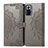 Leather Case Stands Fashionable Pattern Flip Cover Holder for Xiaomi Redmi Note 10 Pro 4G Gray