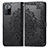 Leather Case Stands Fashionable Pattern Flip Cover Holder for Xiaomi Redmi Note 10 Pro 5G Black
