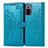 Leather Case Stands Fashionable Pattern Flip Cover Holder for Xiaomi Redmi Note 10 Pro Max Blue