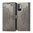 Leather Case Stands Fashionable Pattern Flip Cover Holder for Xiaomi Redmi Note 10T 5G Gray