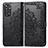 Leather Case Stands Fashionable Pattern Flip Cover Holder for Xiaomi Redmi Note 11 Pro 4G Black