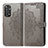 Leather Case Stands Fashionable Pattern Flip Cover Holder for Xiaomi Redmi Note 11 Pro 4G Gray