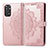 Leather Case Stands Fashionable Pattern Flip Cover Holder for Xiaomi Redmi Note 11 Pro 5G Rose Gold