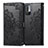 Leather Case Stands Fashionable Pattern Flip Cover Holder for Xiaomi Redmi Note 11 SE 5G Black