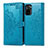 Leather Case Stands Fashionable Pattern Flip Cover Holder for Xiaomi Redmi Note 11 SE India 4G Blue