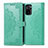 Leather Case Stands Fashionable Pattern Flip Cover Holder for Xiaomi Redmi Note 11 SE India 4G Green