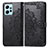 Leather Case Stands Fashionable Pattern Flip Cover Holder for Xiaomi Redmi Note 12 4G Black