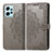 Leather Case Stands Fashionable Pattern Flip Cover Holder for Xiaomi Redmi Note 12 4G Gray