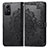 Leather Case Stands Fashionable Pattern Flip Cover Holder for Xiaomi Redmi Note 12S Black