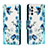 Leather Case Stands Fashionable Pattern Flip Cover Holder H01X for Samsung Galaxy A04s Blue