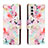 Leather Case Stands Fashionable Pattern Flip Cover Holder H01X for Samsung Galaxy A04s Hot Pink