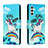 Leather Case Stands Fashionable Pattern Flip Cover Holder H01X for Samsung Galaxy A04s Sky Blue