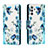 Leather Case Stands Fashionable Pattern Flip Cover Holder H01X for Samsung Galaxy A13 4G Blue