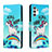 Leather Case Stands Fashionable Pattern Flip Cover Holder H01X for Samsung Galaxy A13 4G Sky Blue