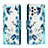 Leather Case Stands Fashionable Pattern Flip Cover Holder H01X for Samsung Galaxy A33 5G Blue