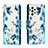 Leather Case Stands Fashionable Pattern Flip Cover Holder H01X for Samsung Galaxy A53 5G Blue