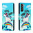 Leather Case Stands Fashionable Pattern Flip Cover Holder H01X for Samsung Galaxy S22 5G