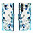 Leather Case Stands Fashionable Pattern Flip Cover Holder H01X for Samsung Galaxy S22 Plus 5G