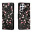 Leather Case Stands Fashionable Pattern Flip Cover Holder H01X for Samsung Galaxy S22 Ultra 5G