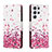 Leather Case Stands Fashionable Pattern Flip Cover Holder H01X for Samsung Galaxy S22 Ultra 5G