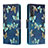 Leather Case Stands Fashionable Pattern Flip Cover Holder H01X for Samsung Galaxy S23 Plus 5G Navy Blue