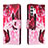 Leather Case Stands Fashionable Pattern Flip Cover Holder H02X for Samsung Galaxy A13 4G Hot Pink