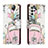 Leather Case Stands Fashionable Pattern Flip Cover Holder H02X for Samsung Galaxy A13 5G Pink