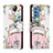 Leather Case Stands Fashionable Pattern Flip Cover Holder H02X for Samsung Galaxy M52 5G Pink