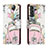 Leather Case Stands Fashionable Pattern Flip Cover Holder H02X for Samsung Galaxy S22 5G