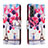 Leather Case Stands Fashionable Pattern Flip Cover Holder H02X for Samsung Galaxy S22 Plus 5G