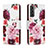 Leather Case Stands Fashionable Pattern Flip Cover Holder H02X for Samsung Galaxy S23 Plus 5G Red