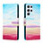 Leather Case Stands Fashionable Pattern Flip Cover Holder H02X for Samsung Galaxy S24 Ultra 5G Colorful