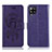 Leather Case Stands Fashionable Pattern Flip Cover Holder JX1 for Samsung Galaxy A22 4G Purple