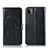 Leather Case Stands Fashionable Pattern Flip Cover Holder JX1 for Samsung Galaxy A22 5G Black