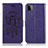 Leather Case Stands Fashionable Pattern Flip Cover Holder JX1 for Samsung Galaxy A22 5G Purple