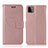 Leather Case Stands Fashionable Pattern Flip Cover Holder JX1 for Samsung Galaxy A22 5G Rose Gold