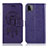 Leather Case Stands Fashionable Pattern Flip Cover Holder JX1 for Samsung Galaxy A22s 5G Purple