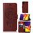 Leather Case Stands Fashionable Pattern Flip Cover Holder JX1 for Samsung Galaxy A34 5G Brown